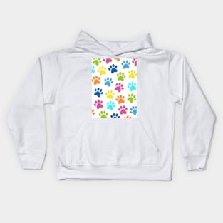 Paw Print Pattern Multicolored Kids Hoodie